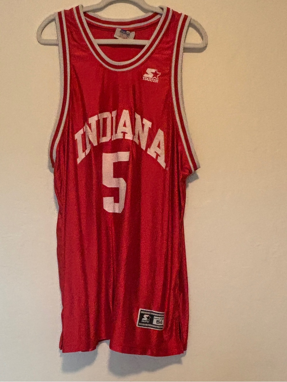 STARTER Red Indiana Hoosiers Basketball Jersey with White Trim